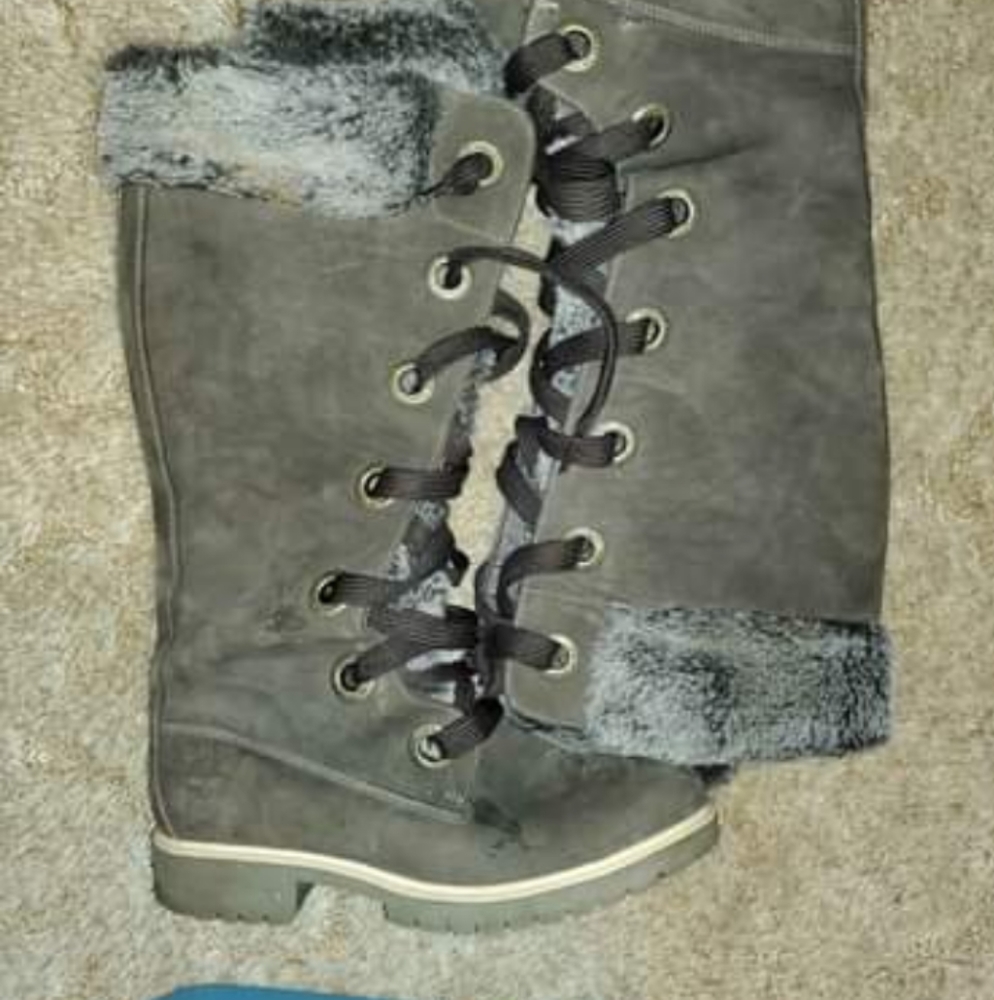 Women's Knee High Lace Up Timberland Boots